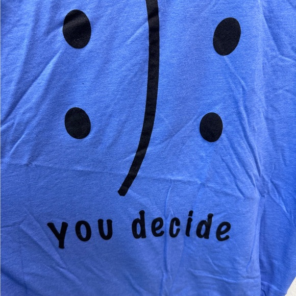 Bella + Canvas “You Decide” Emoji Graphic Tee Blue Size L - Picture 2 of 5